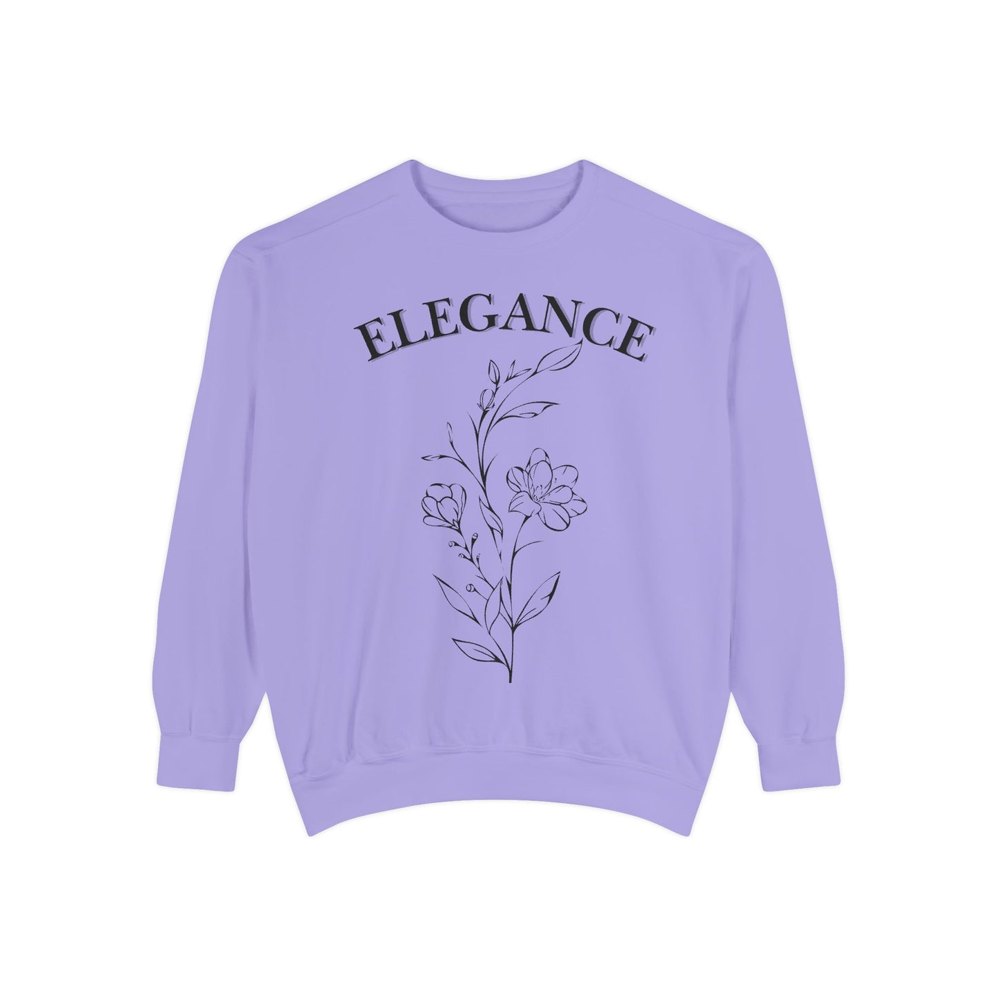 Elegant Floral Sweatshirt, Cozy Sweatshirt, Casual Wear, Layering Top, Gift for Her, Relaxed Style